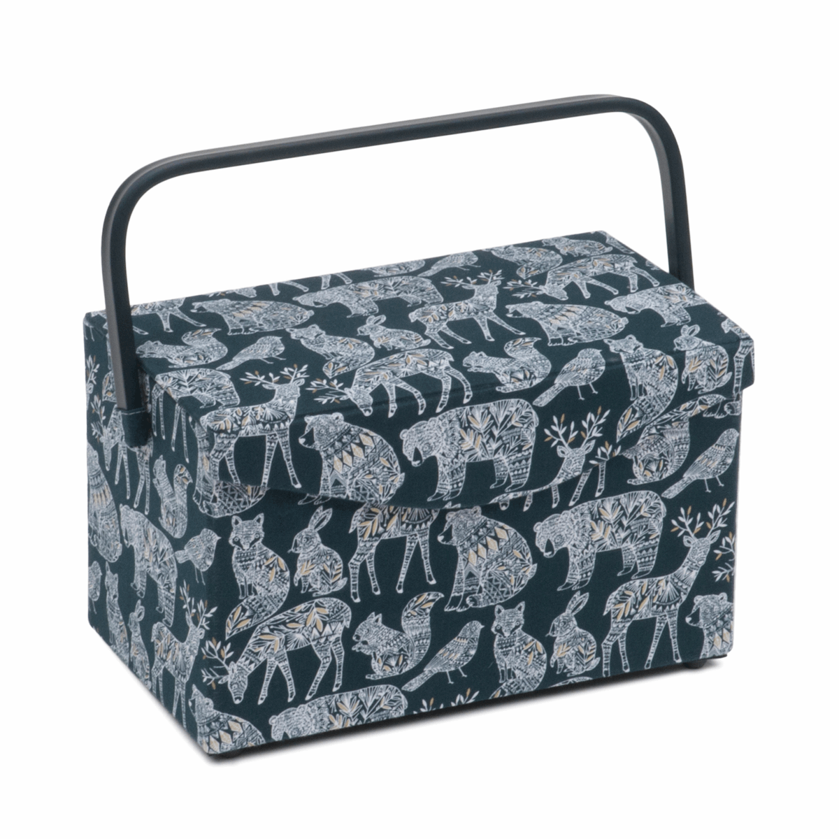 Nordic Navy Sewing Box with Fold Over Lid