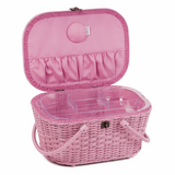 Wicker Basket Sewing Box - Rose Blossom