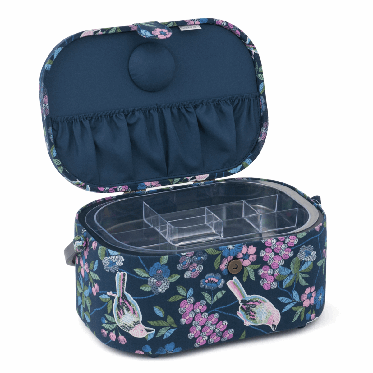 Floral Birds Sewing Box - Large Oval