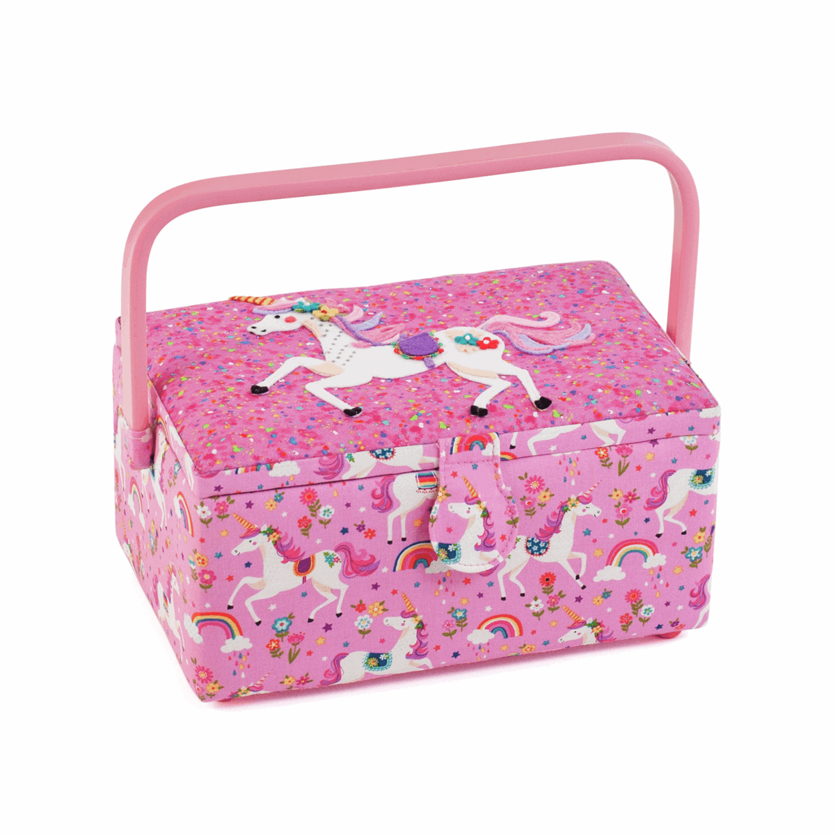 Magical Rectangle Sewing Box with Appliqué Lid - Medium