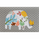 Elephants Rectangle Sewing Box with Appliqué Lid - Medium