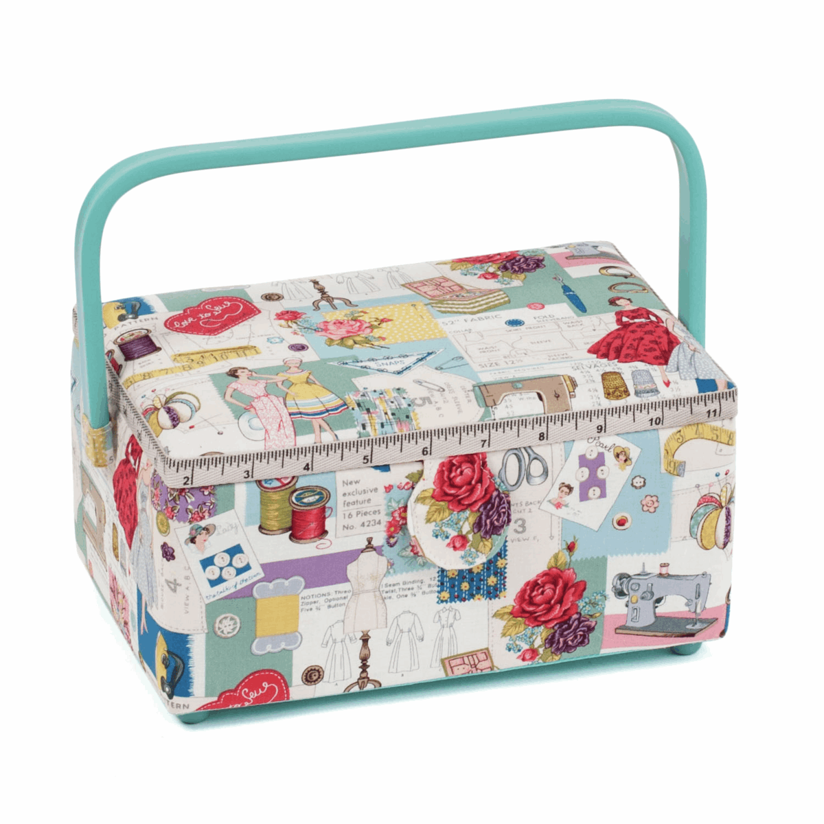 Sew Retro Sewing Box with Handle - Medium