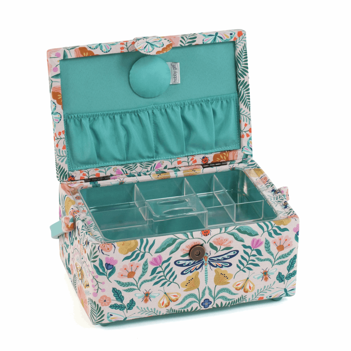 Flutterby Sewing Box with Plastic Handle - Medium