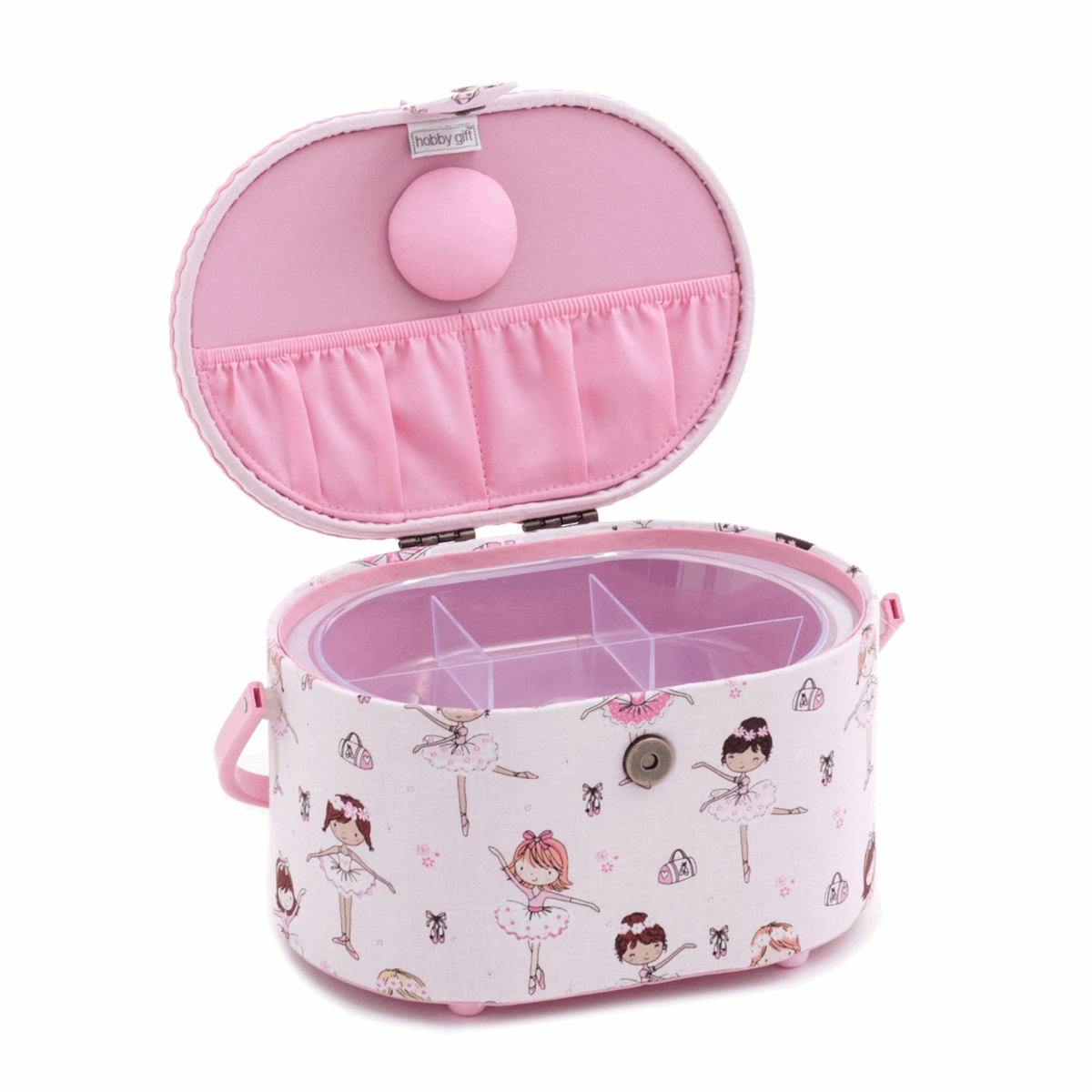 Ballerina Applique Sewing Box - Small Oval