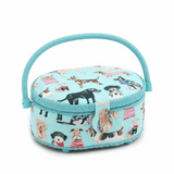 Dogs in Jumpers Sewing Box - Small Oval