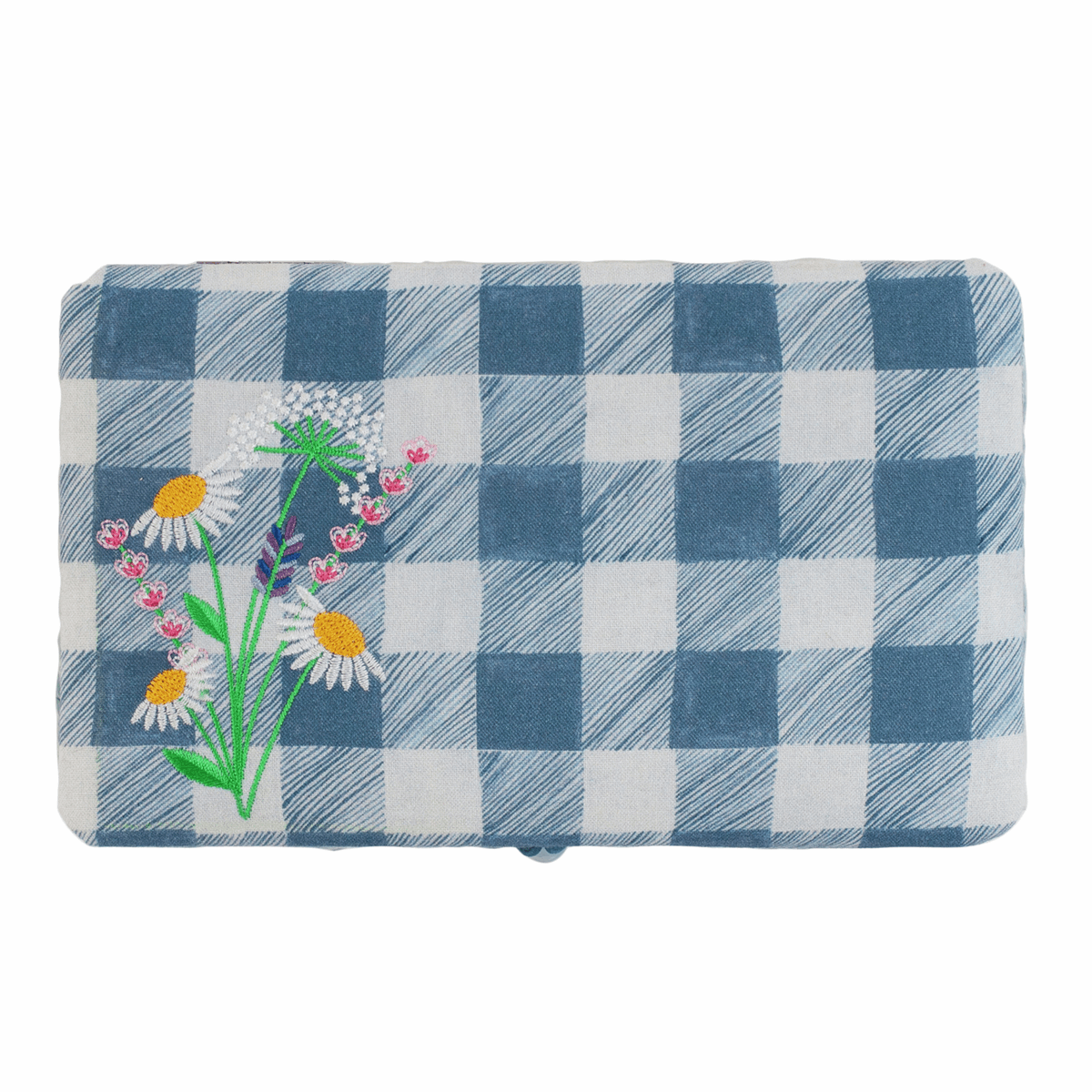 Wild Floral Plaid Rectangle Woven Basket Sewing Box - Small