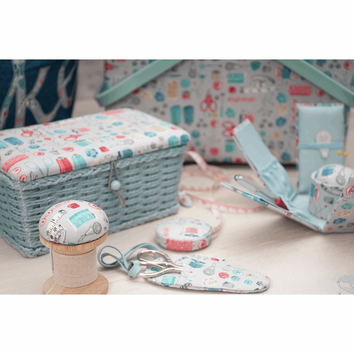 Stitch in Time Linen Woven Sewing Box - Small