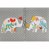 Elephants Twin-Lidded Sewing Box with Appliqué Lid - Large