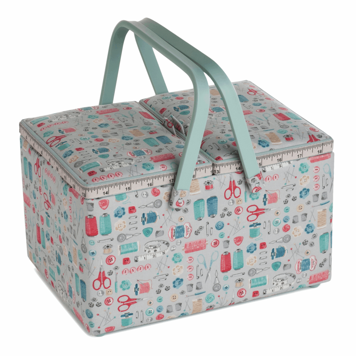 Stitch in Time PVC Twin Lid Sewing Box - Large