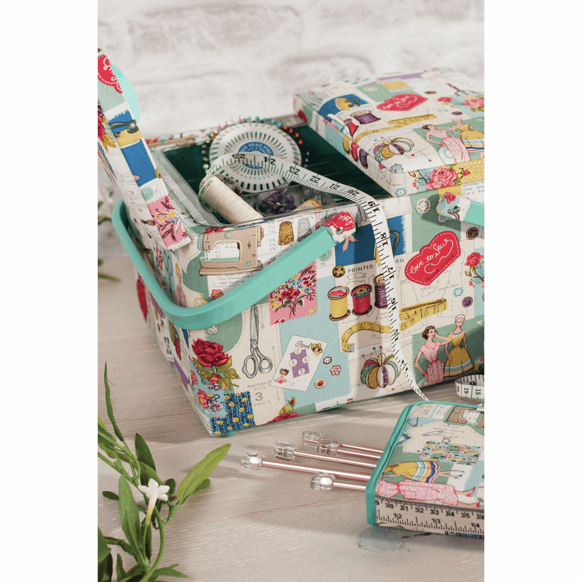 Sew Retro Twin Lid Sewing Box - Large