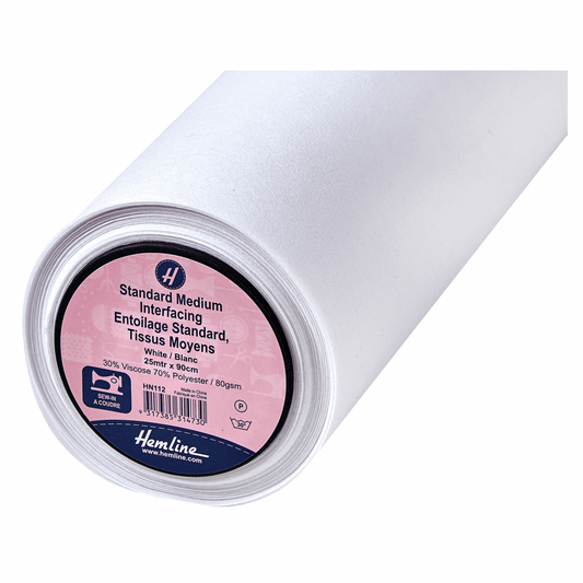 Hemline White Standard Medium Sew-In Interfacing - 25m x 90cm (Full Roll)