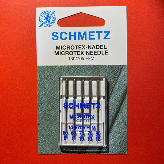 Schmetz Microtex Needles 130/705 H-M Assorted 60 to 80 Sheer to Light-weight - 5 pack
