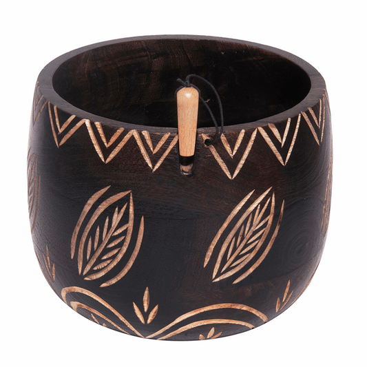 KnitPro Wooden Yarn Bowl - Leafy