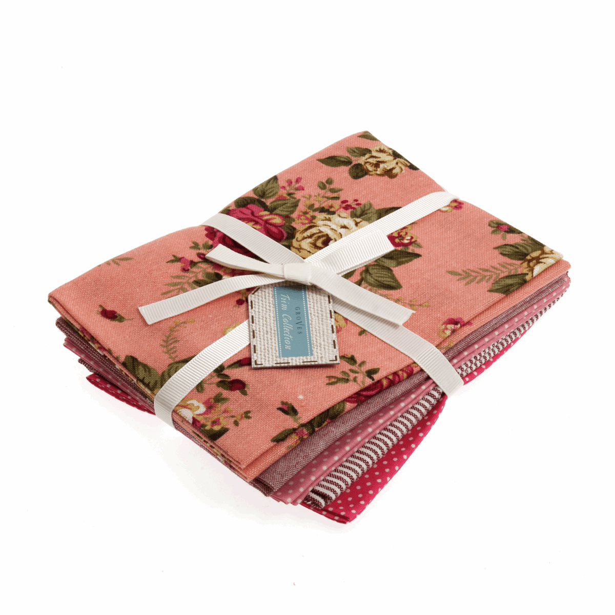 Fat Quarter Pack - Cotton Linen - Rosy (5 Pieces)