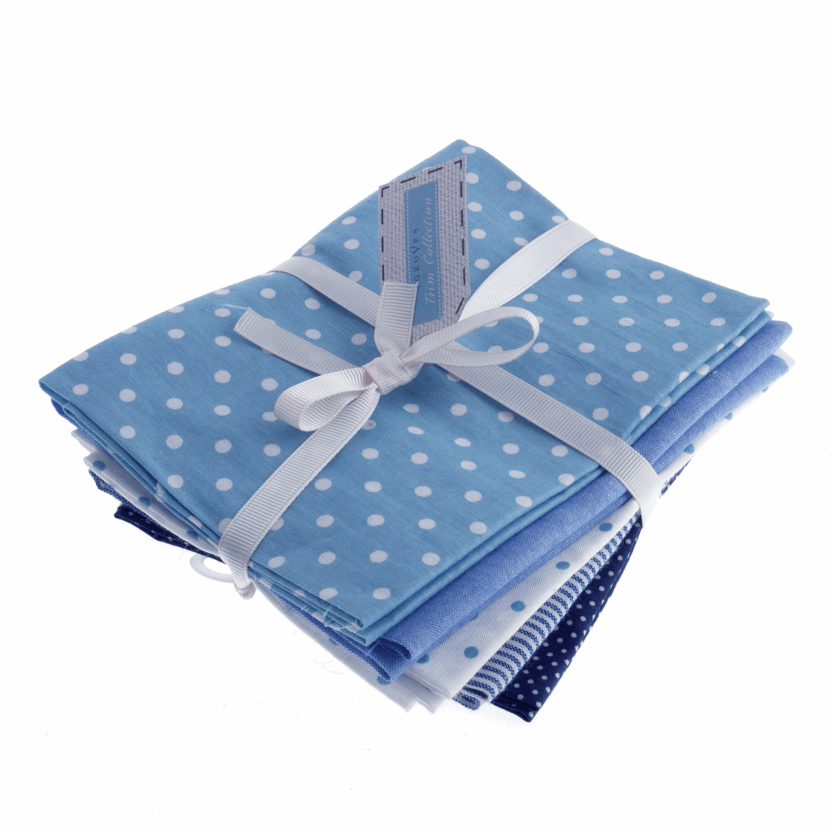 Fat Quarter Pack - Cotton Linen - Blue (5 Pieces)