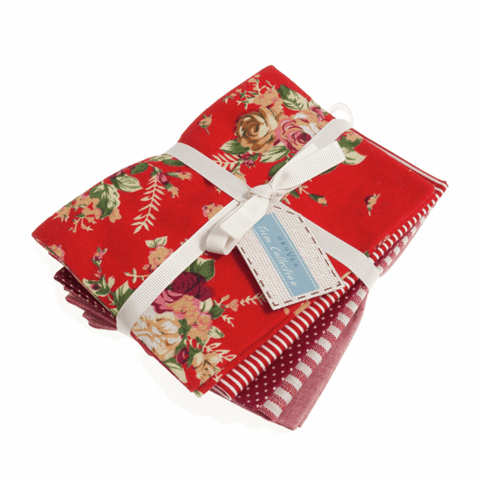 Fat Quarter Pack - Printed Red (5 Pieces)