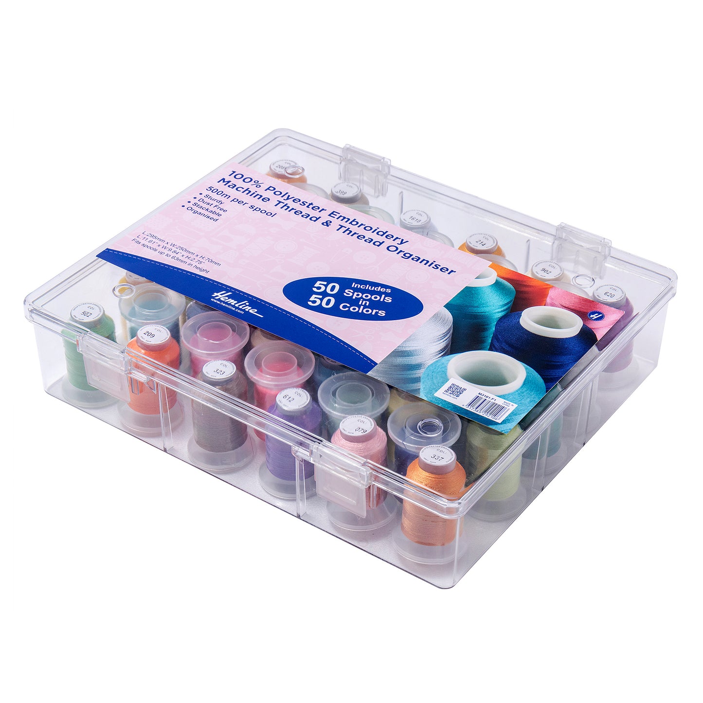 Thread Box and Storage Organiser, Filled, Polyester Machine Embroidery Thread