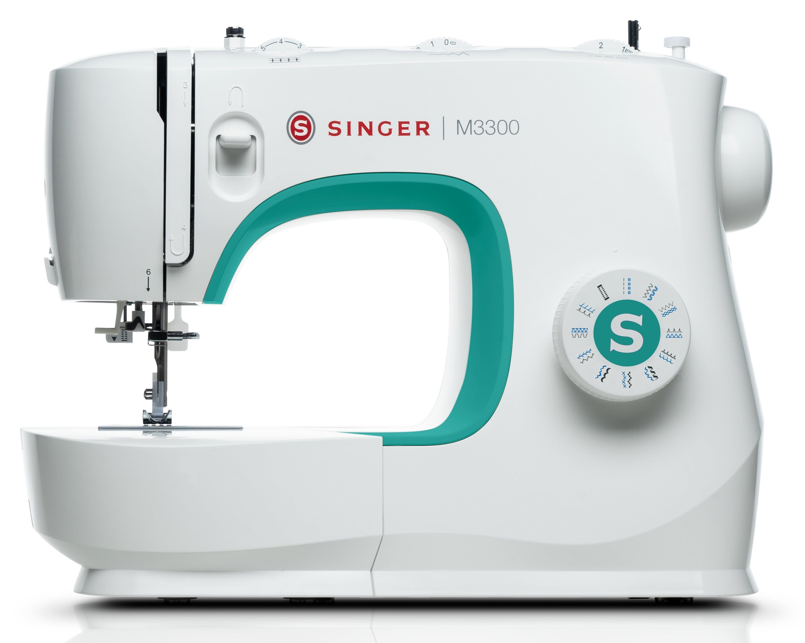 Singer M33 - 23 stitch patterns * Exclusive to Singer Outlet - ﻿FREE Upgrade offer to 32 stitch patterns when you order this item * Features 1 step buttonhole and auto threader