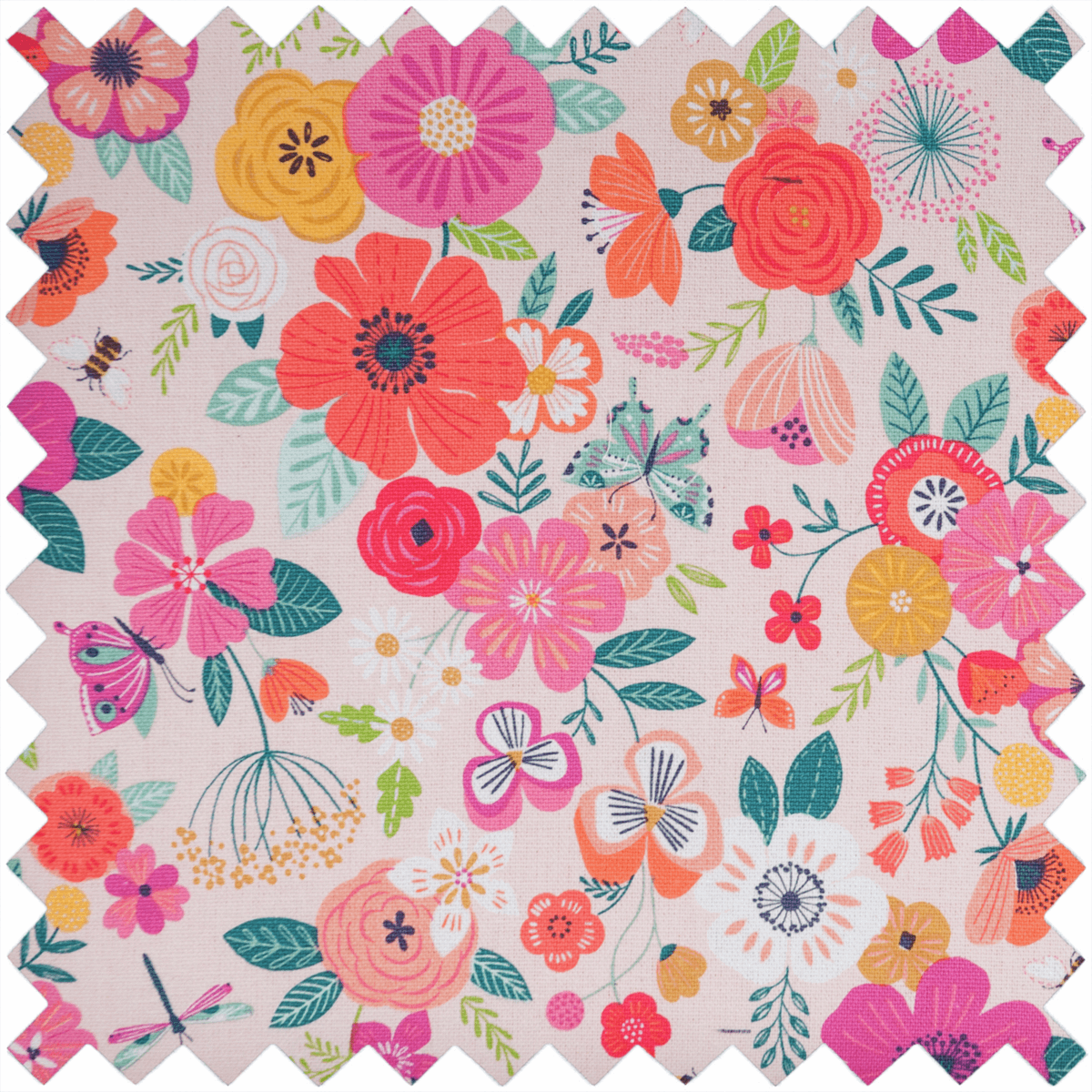Floral Garden Sewing Machine Bag Pink (Matt PVC)