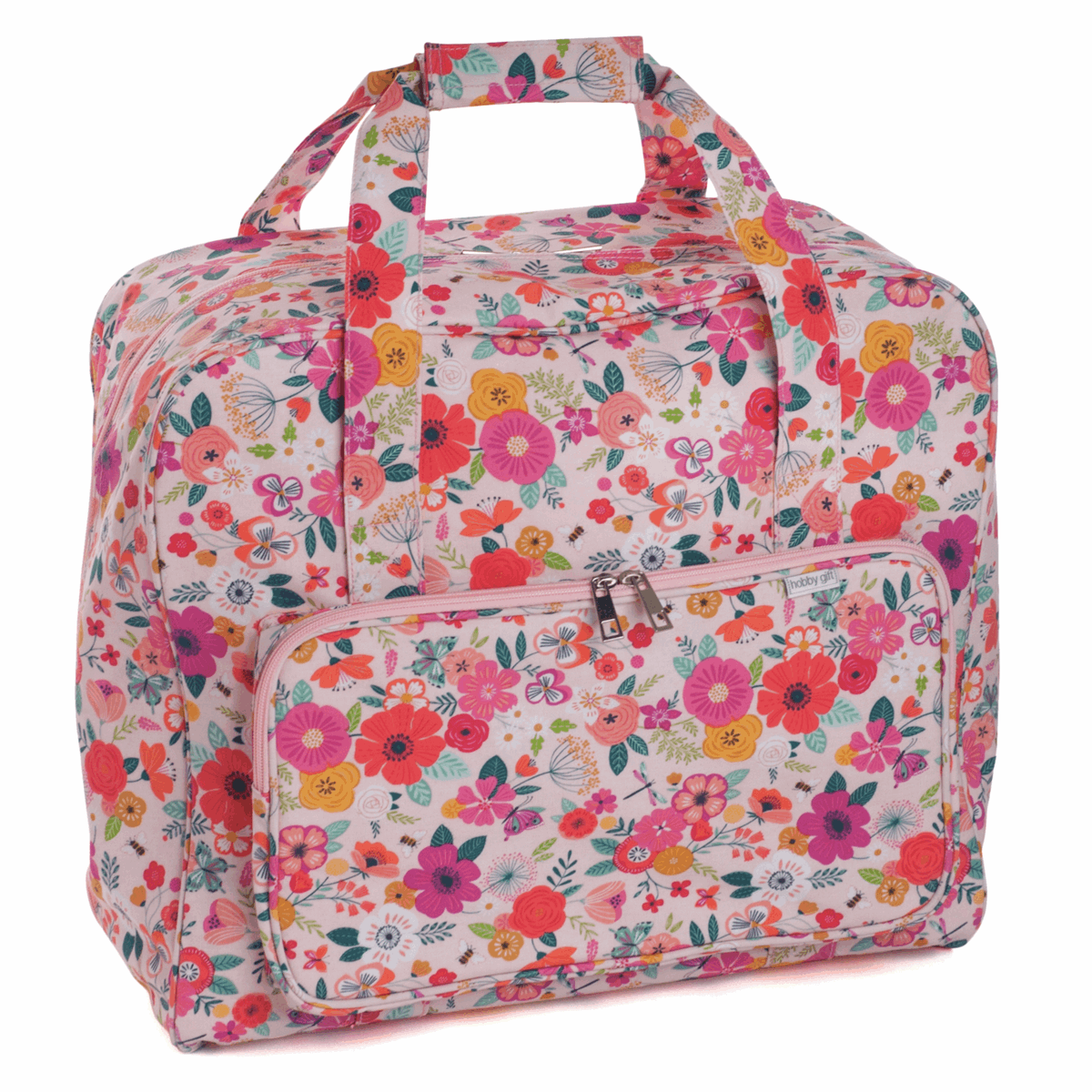 Floral Garden Sewing Machine Bag Pink (Matt PVC)