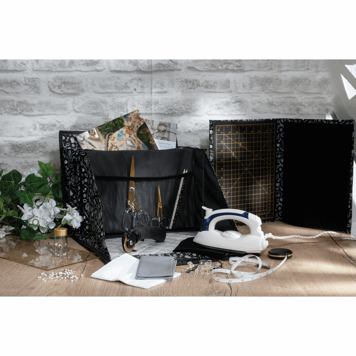 Deluxe Multi-Use Craft Bag - Gold Notions Print *Hemline Gold Edition*