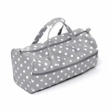 Knitting Bag - Grey Linen Polka Dot