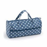 Knitting Bag - Denim Polka Dot