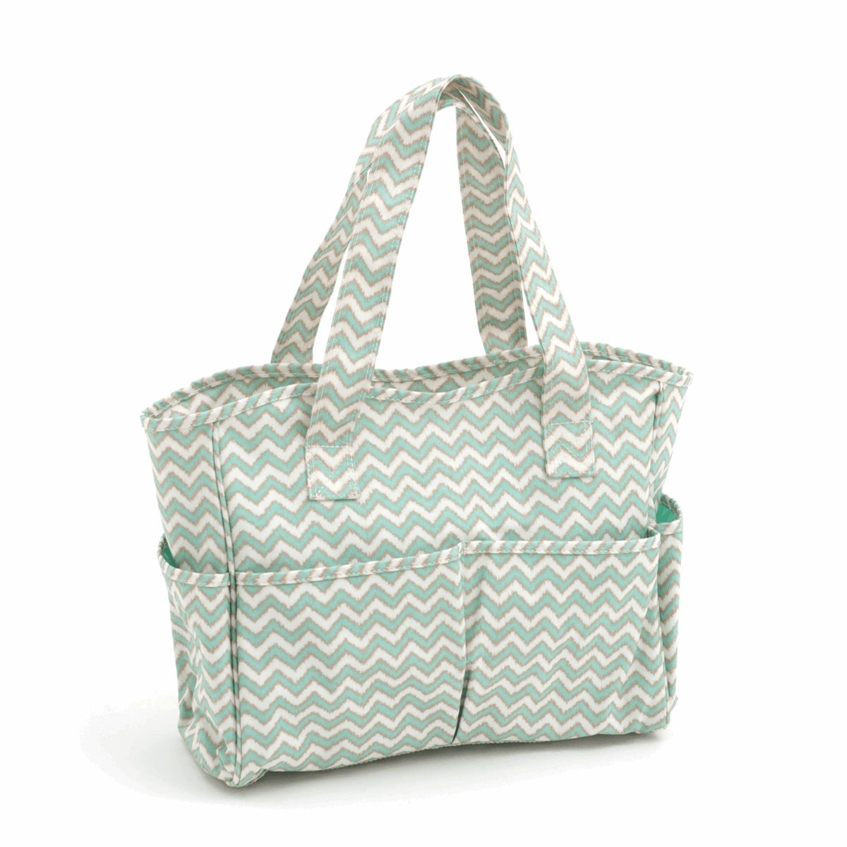 Deluxe Chevron Craft Bag - Scribble Mint & Gold