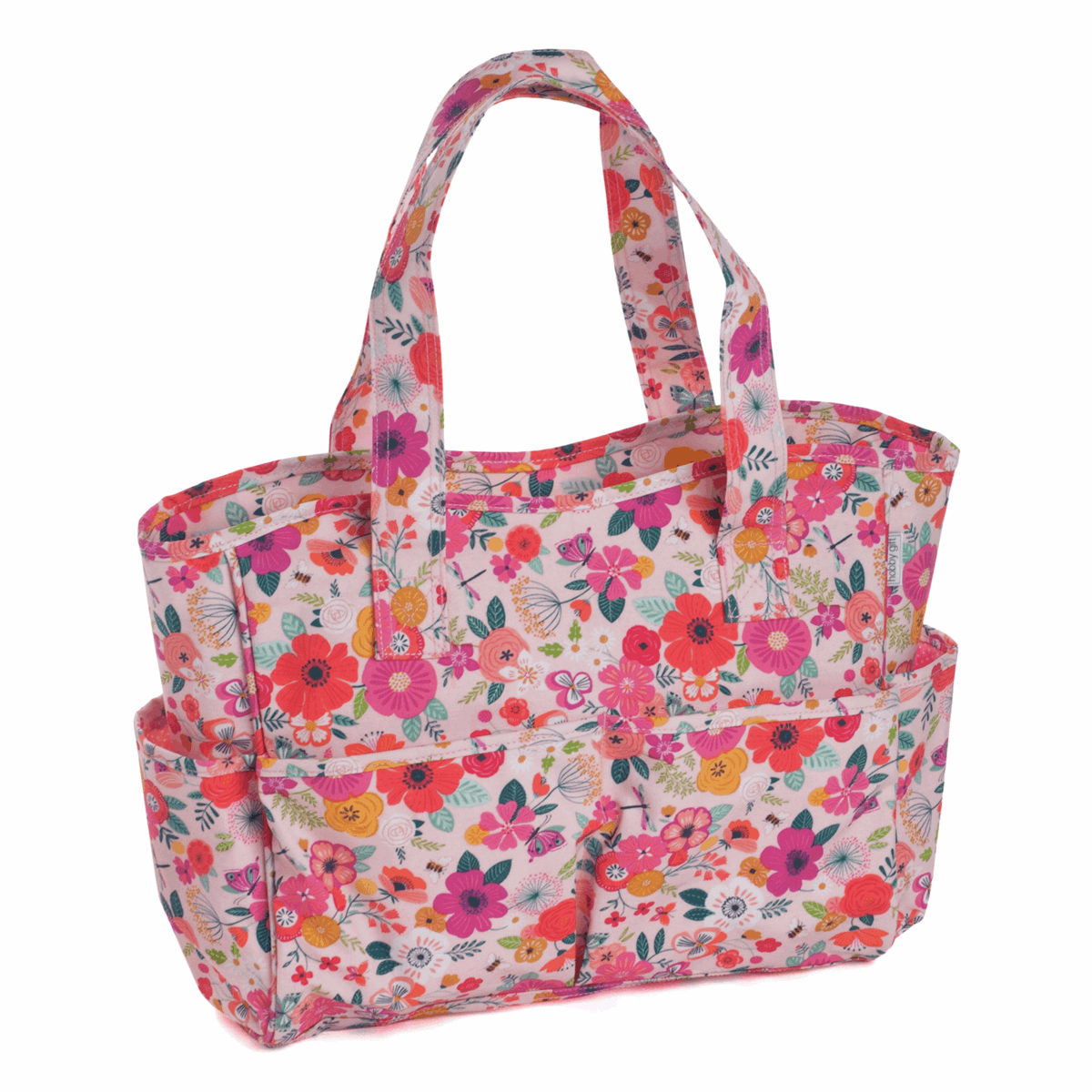 Deluxe Craft Bag - Pink Floral Garden (Matt PVC)