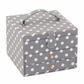 Grey Linen Polka Dot Sewing Box - 2 Drawers Large