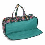 Knitting Bag with Pin Case - Teal Floral Garden