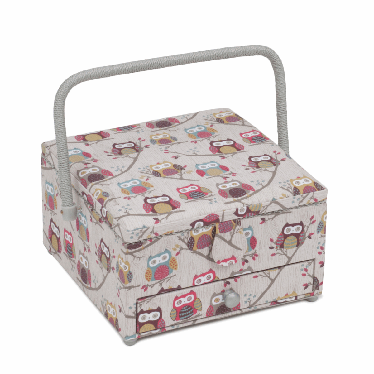 Hoot Sewing Box with Drawer - Large Square