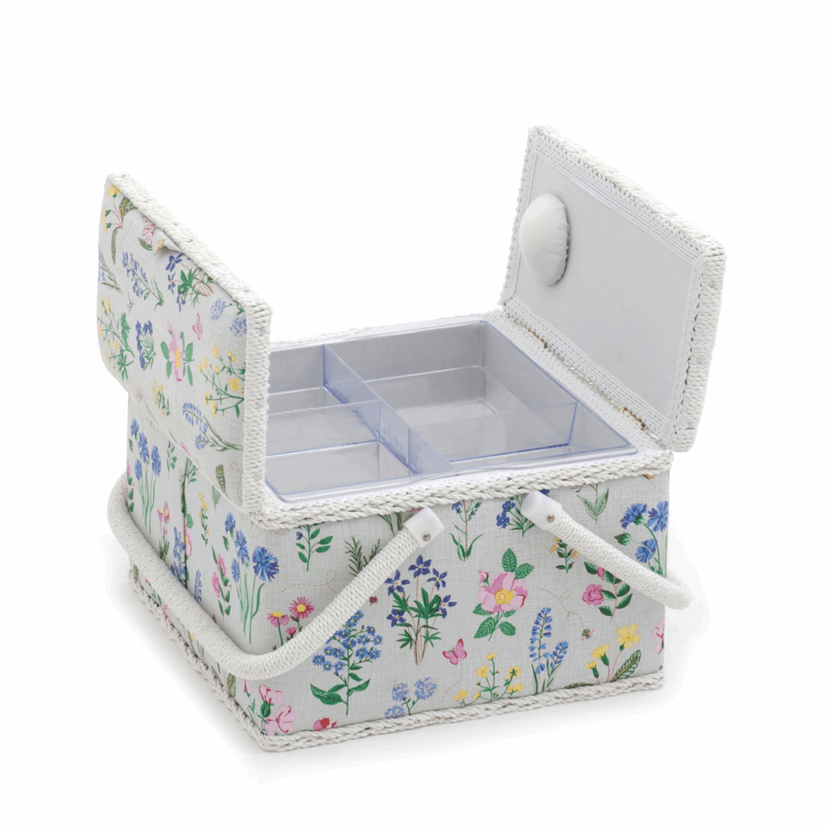 Spring Garden Sewing Box with Twin Lid - Large Square