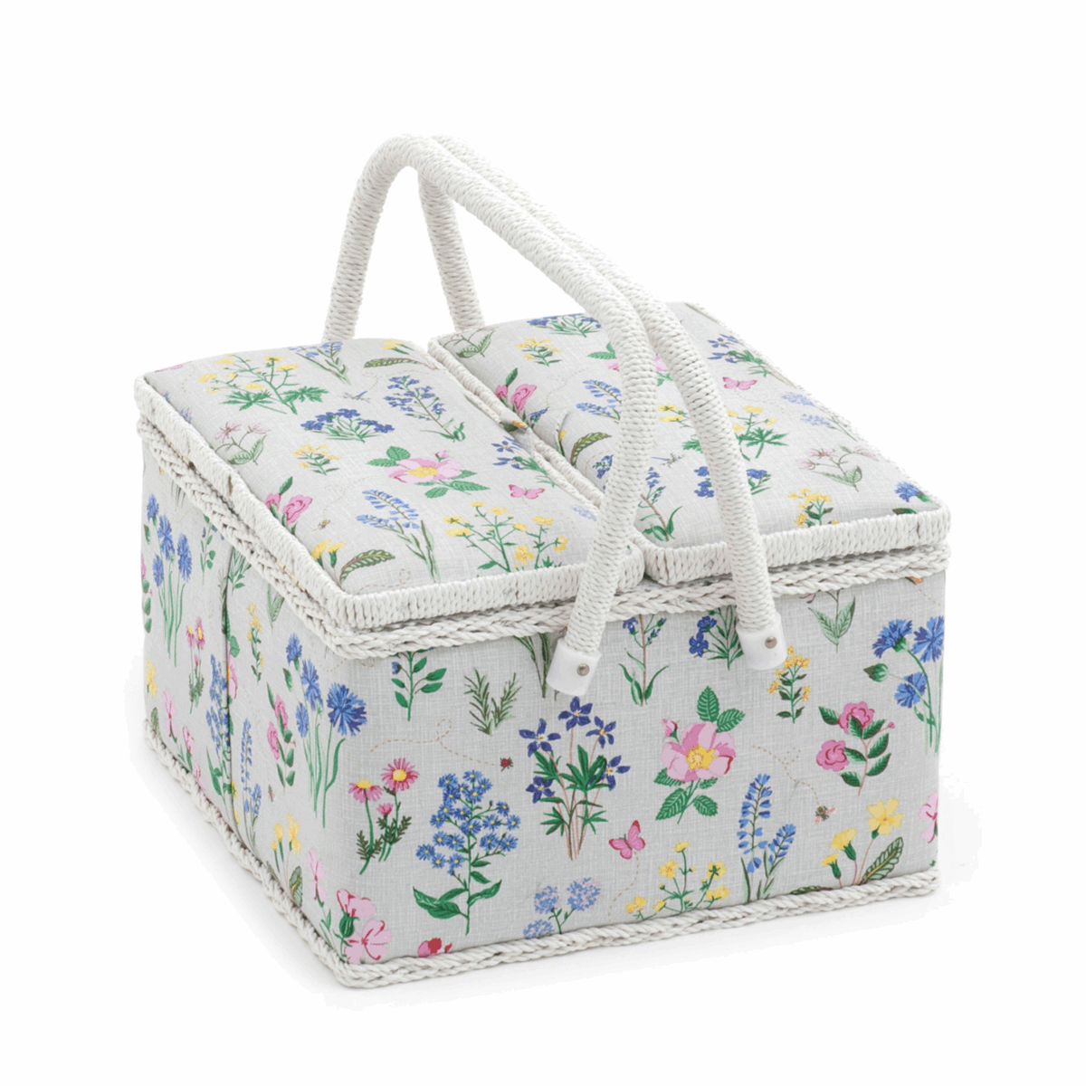 Spring Garden Sewing Box with Twin Lid - Large Square