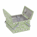 Sheep Sewing Box with Twin Lid - Large Square