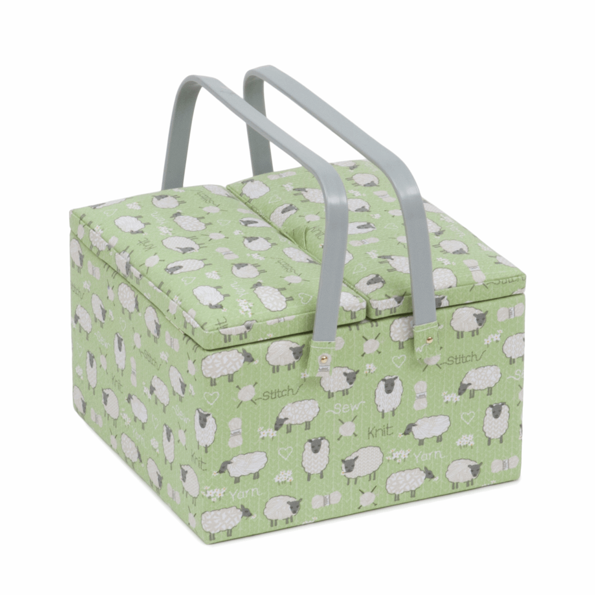 Sheep Sewing Box with Twin Lid - Large Square