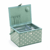 Moss Polka Dot Sewing Box - Large