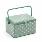 Moss Polka Dot Sewing Box - Large