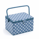 Denim Polka Dot Sewing Box - Large