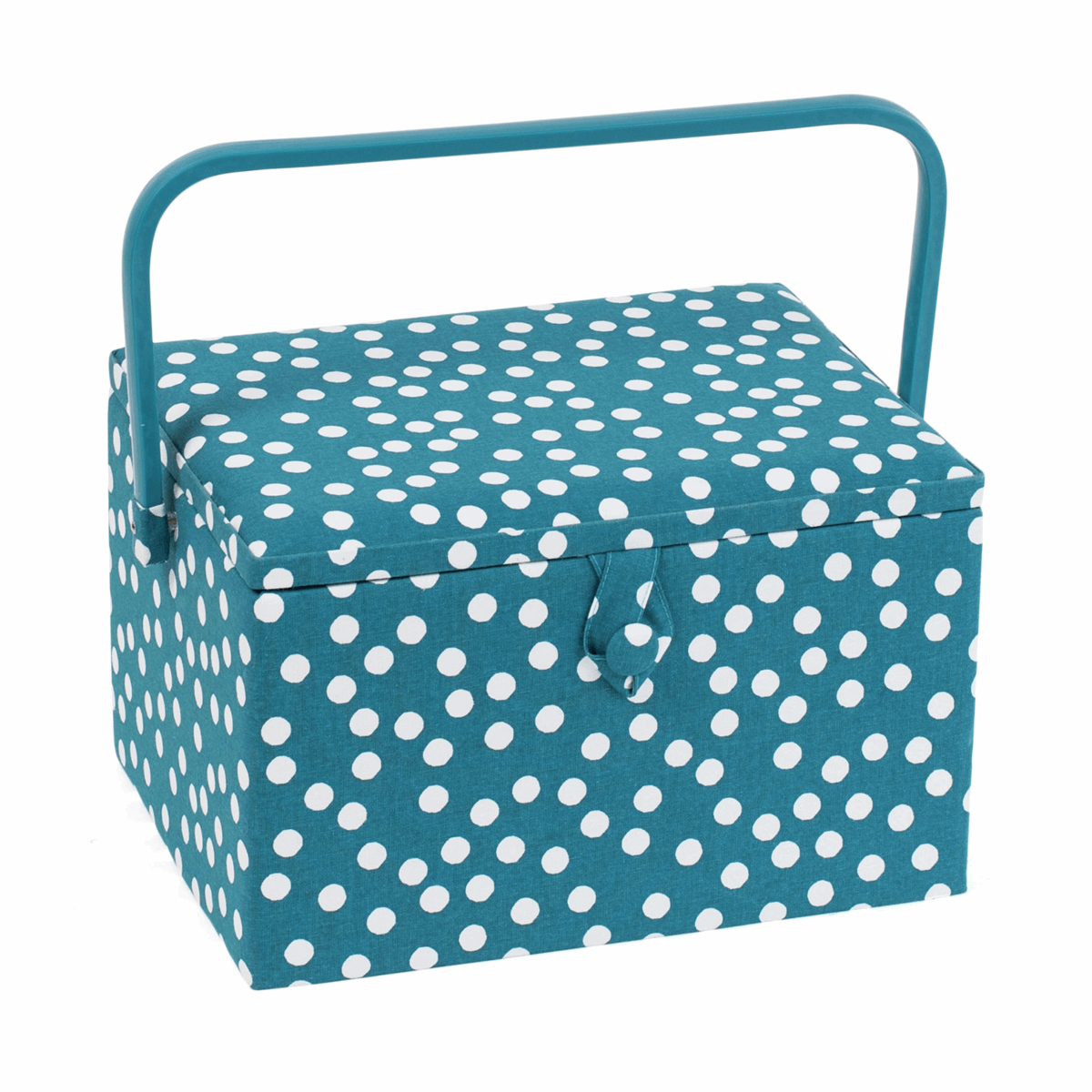 Teal Spot Sewing Box - Large