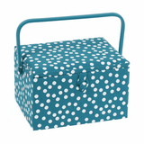 Teal Spot Sewing Box - Large