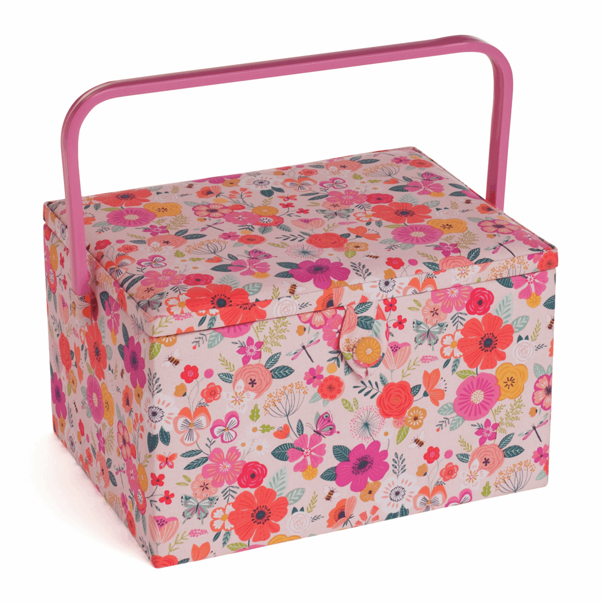 Pink Garden Floral Sewing Box - Large
