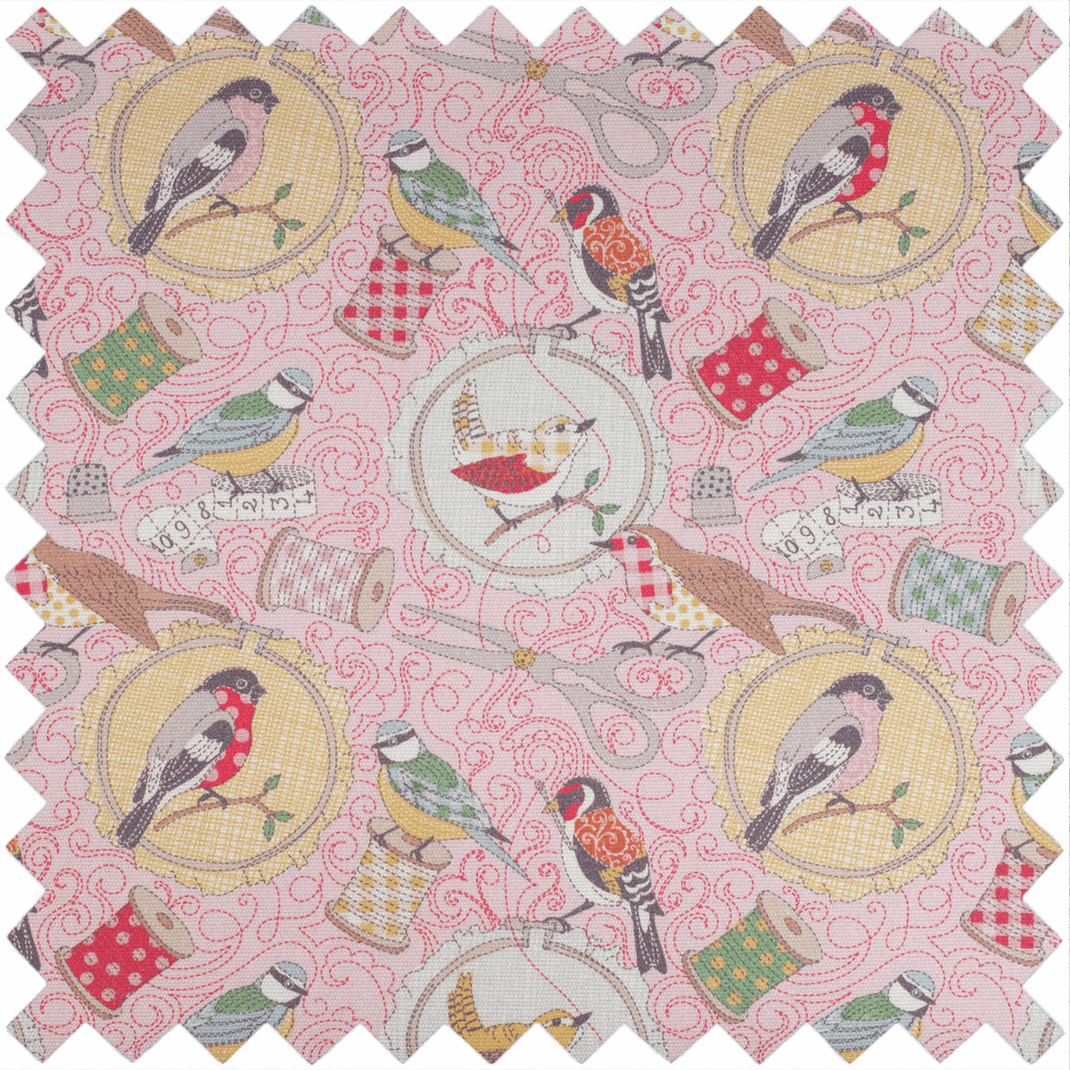 Birds on Bobbin Sewing Box - Large