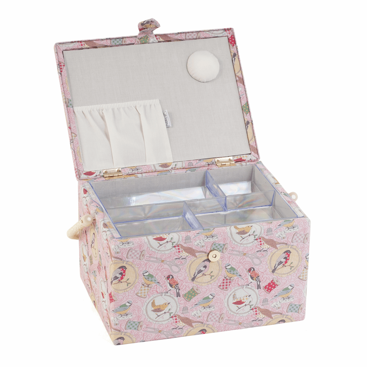 Birds on Bobbin Sewing Box - Large