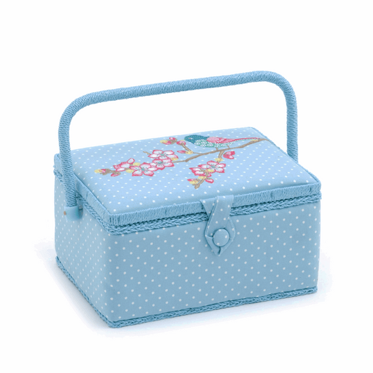 Embroidered Tweet Sewing Box - Medium