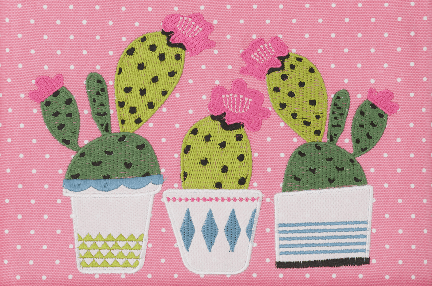 Embroidered Cactus Sewing Box - Medium