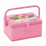 Embroidered Cactus Sewing Box - Medium