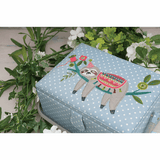 Embroidered Sloth Sewing Box - Medium