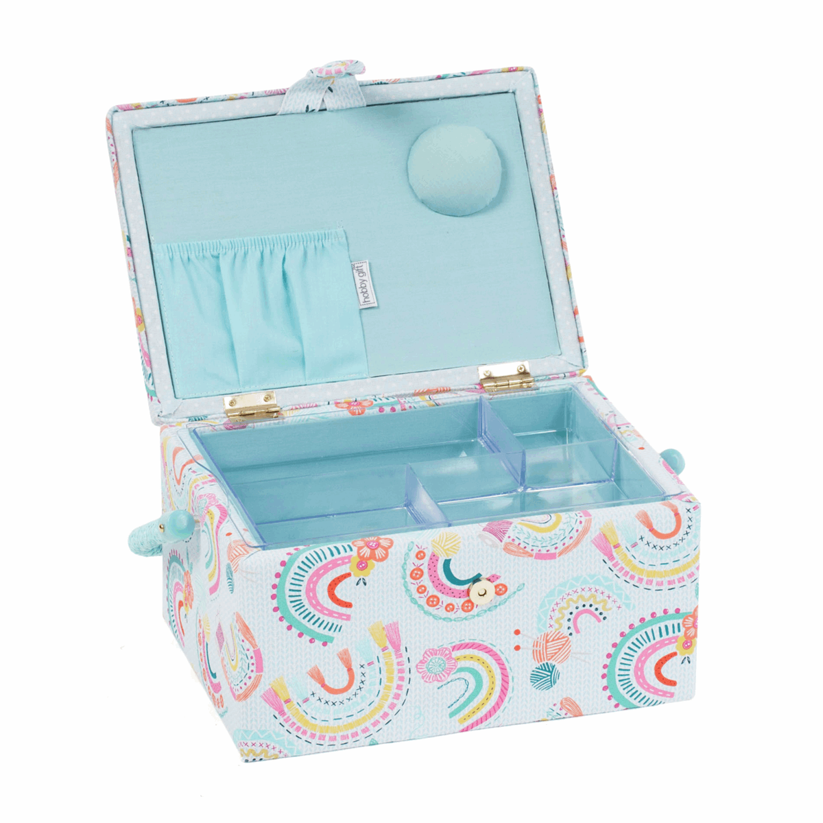 Embroidered Rainbow Sewing Box - Medium