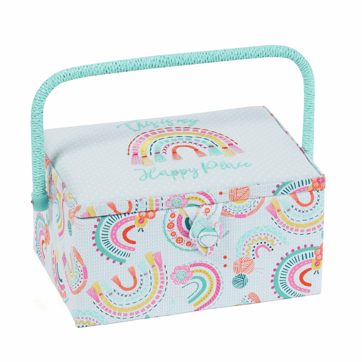 Embroidered Rainbow Sewing Box - Medium